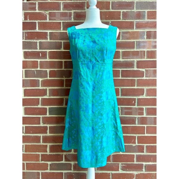 Hand Crafted Dresses & Skirts - Handmade Turquoise Floral Dress